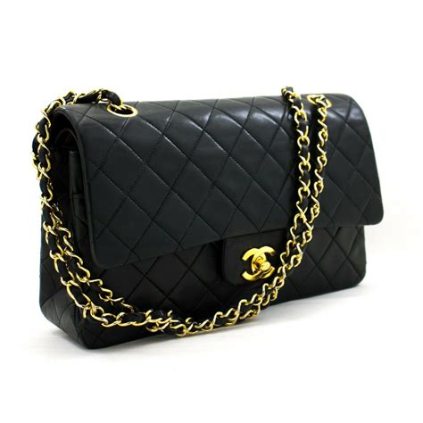 chanel black lambskin classic 2.55 double flap bag|vintage Chanel lambskin bag.